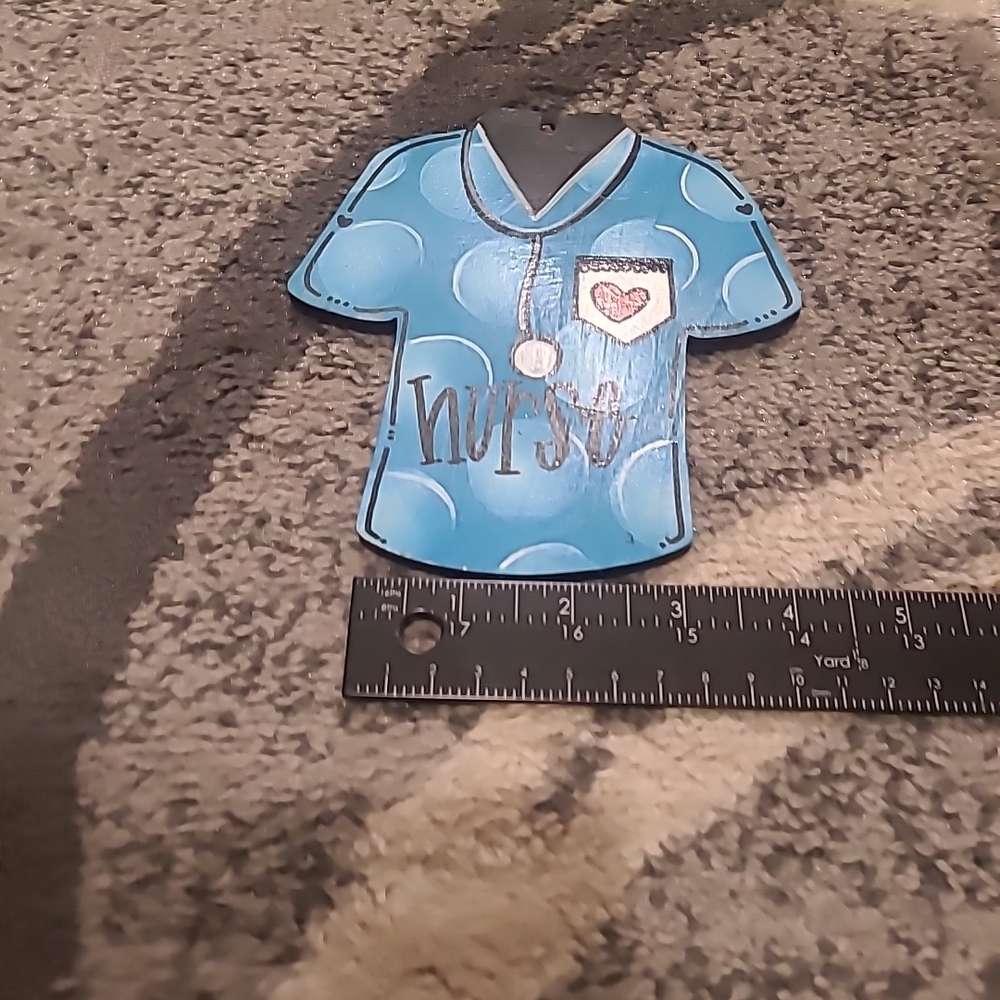 Nurse scrub top door hanger/ornament wooden Painted - Picture 7 of 7